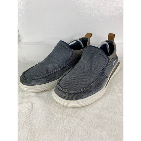 Skechers Men’s Proven Evers Slip On Size 10.5 Navy Casual Comfort Shoes - Picture 1 of 10